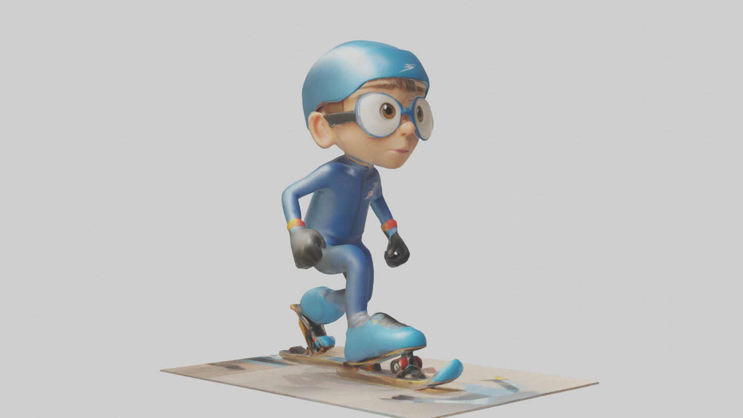 Cartoon Speed Skater model 3D model