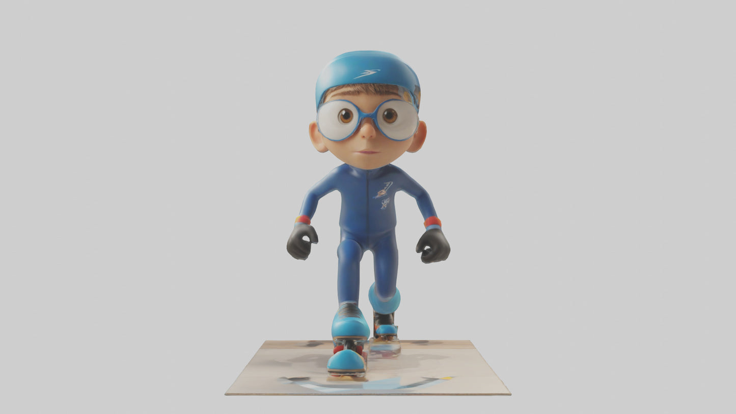 Cartoon Speed Skater model 3D model