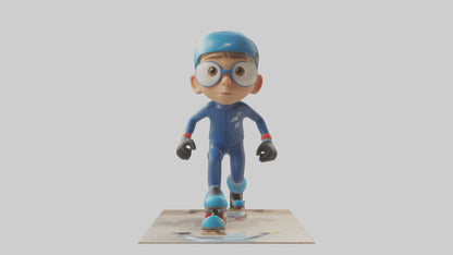 Cartoon Speed Skater model 3D model