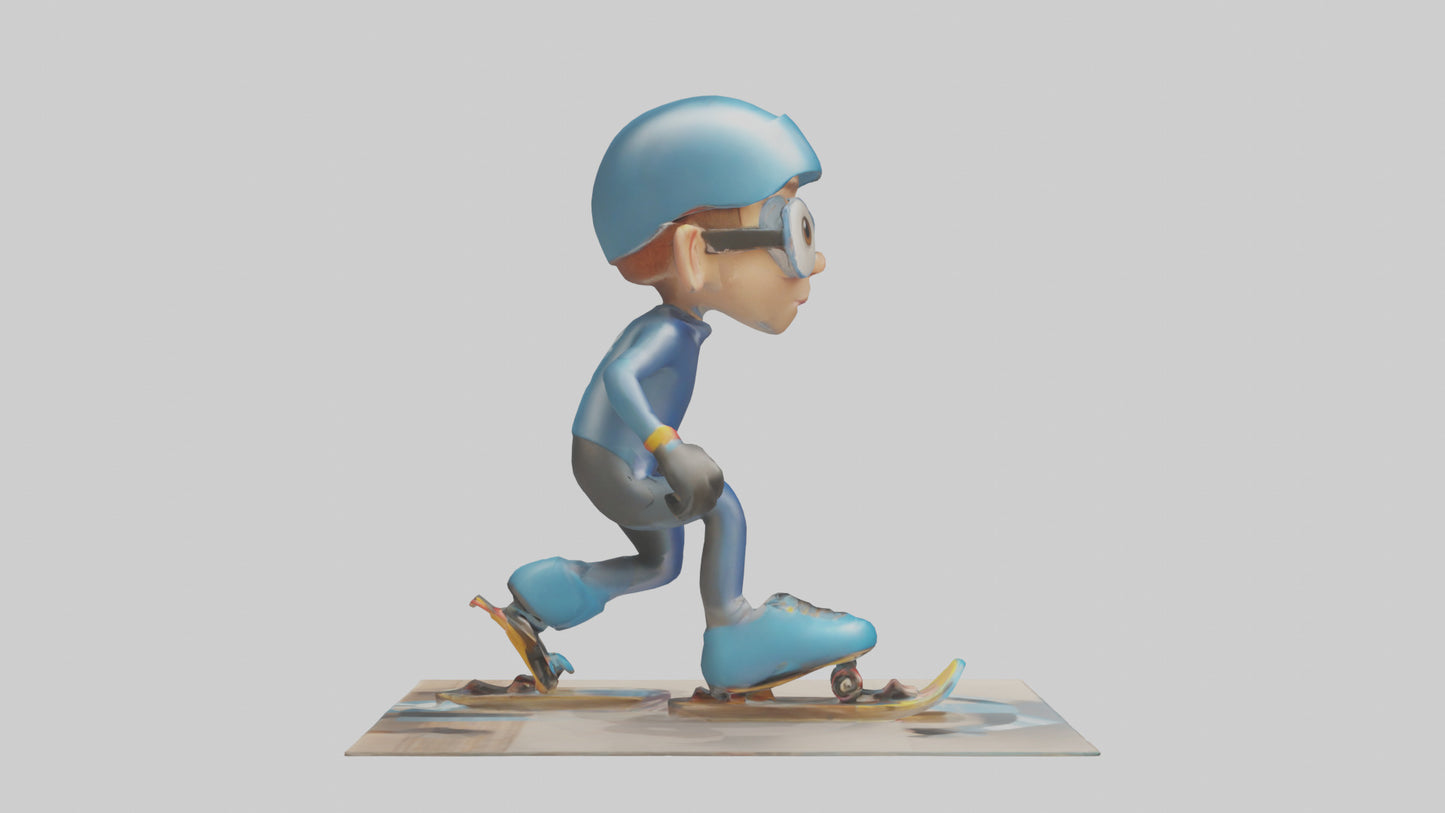 Cartoon Speed Skater model 3D model