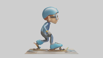 Cartoon Speed Skater model 3D model