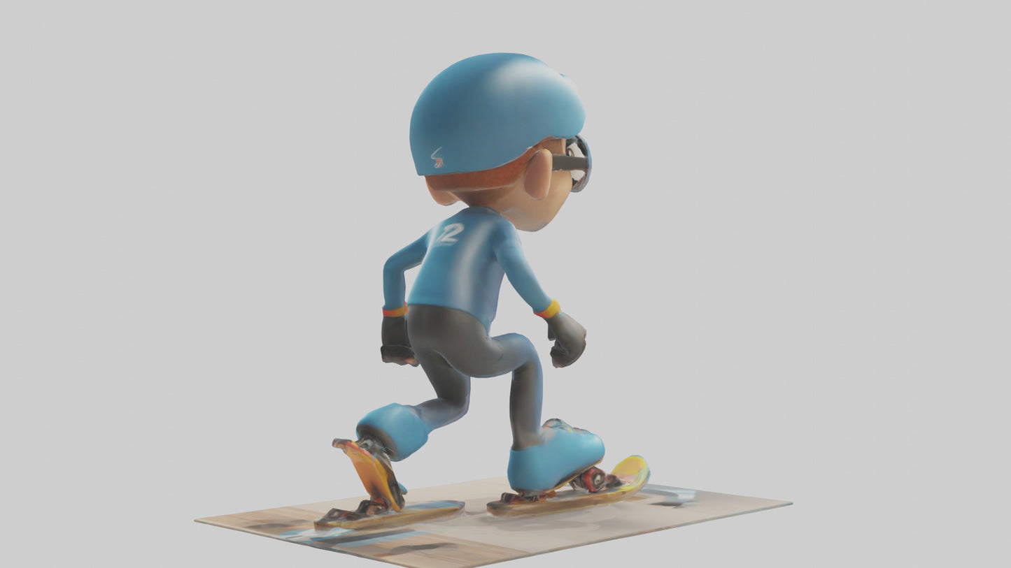 Cartoon Speed Skater model 3D model
