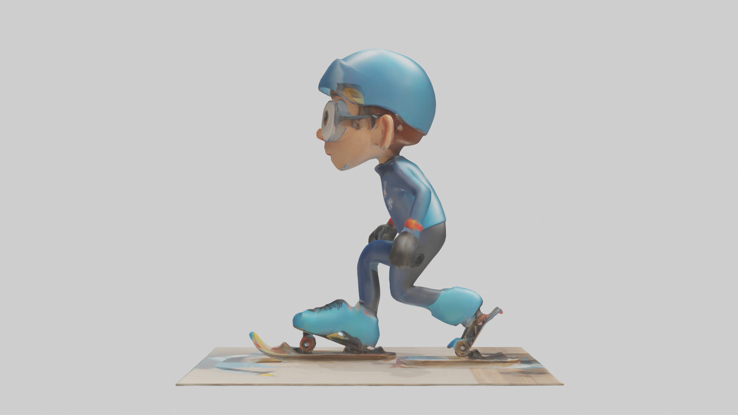 Cartoon Speed Skater model 3D model