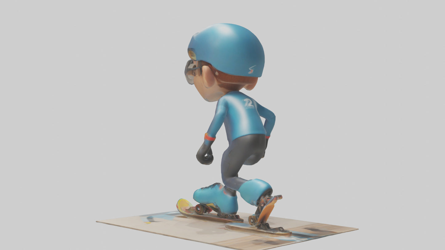 Cartoon Speed Skater model 3D model