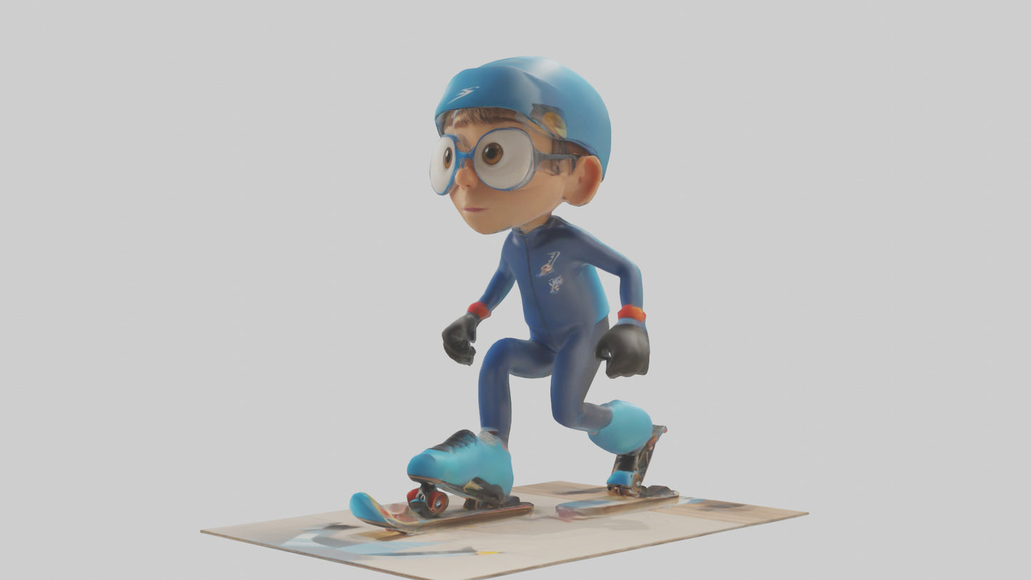 Cartoon Speed Skater model 3D model