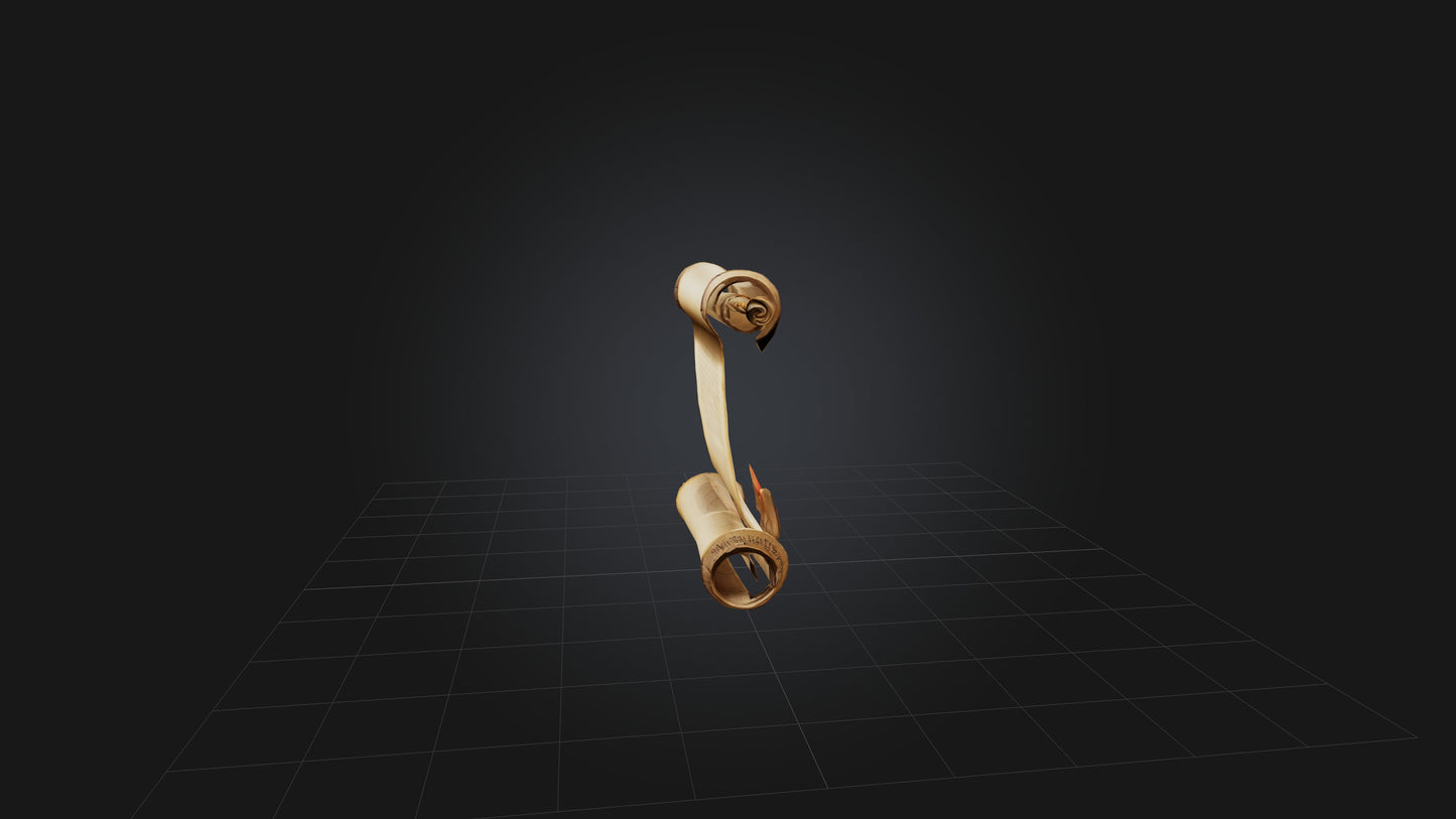 Cartoon Spell Scroll 3D model