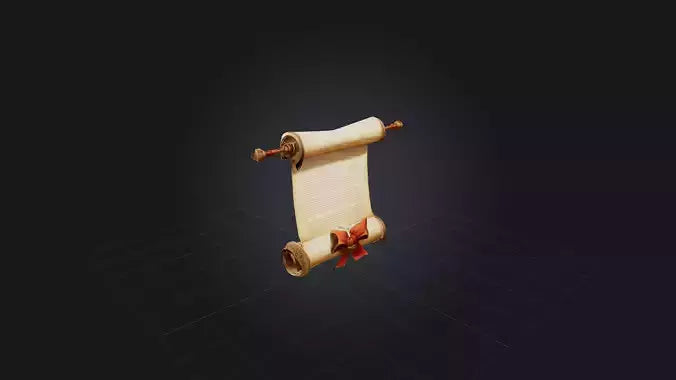 Cartoon Spell Scroll 3D model