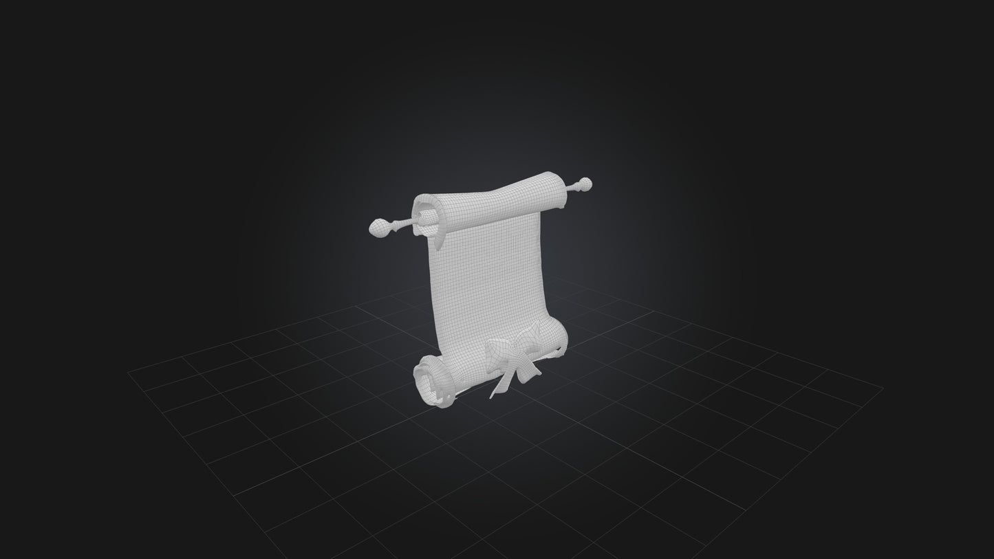 Cartoon Spell Scroll 3D model