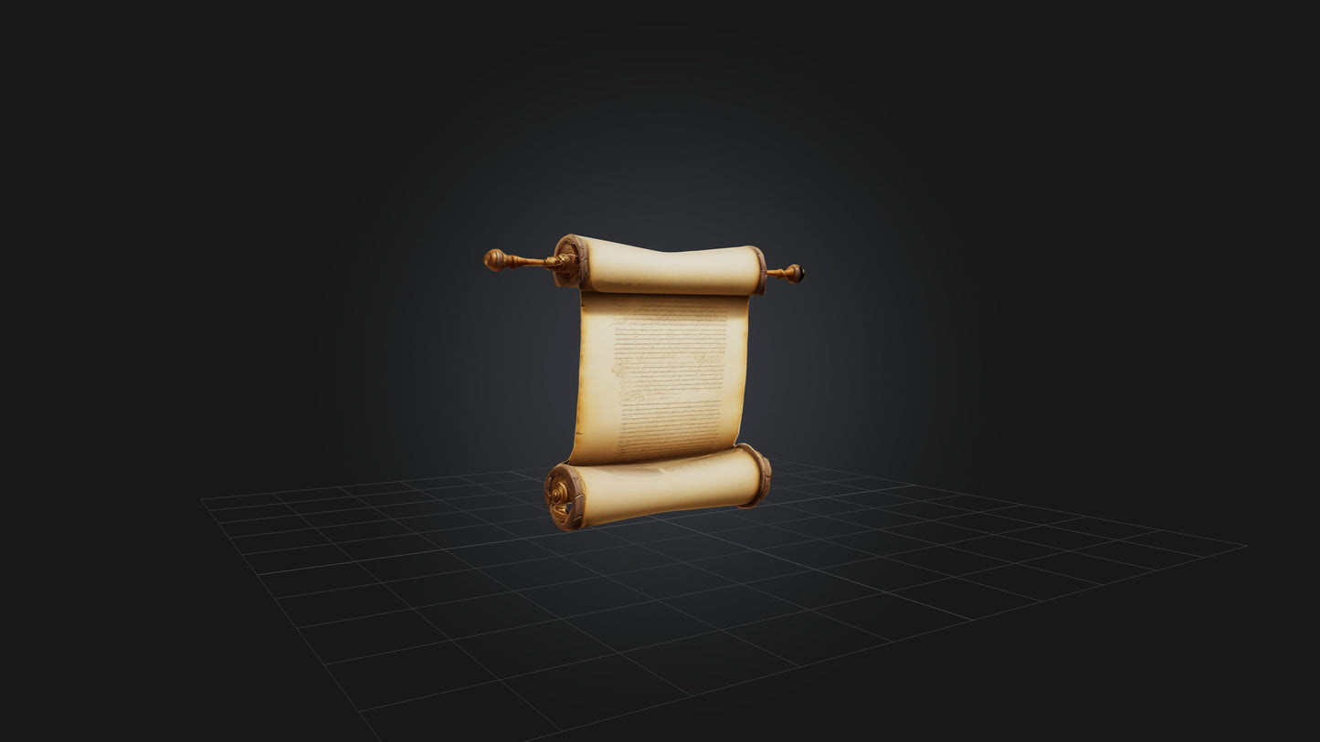Cartoon Spell Scroll 3D model