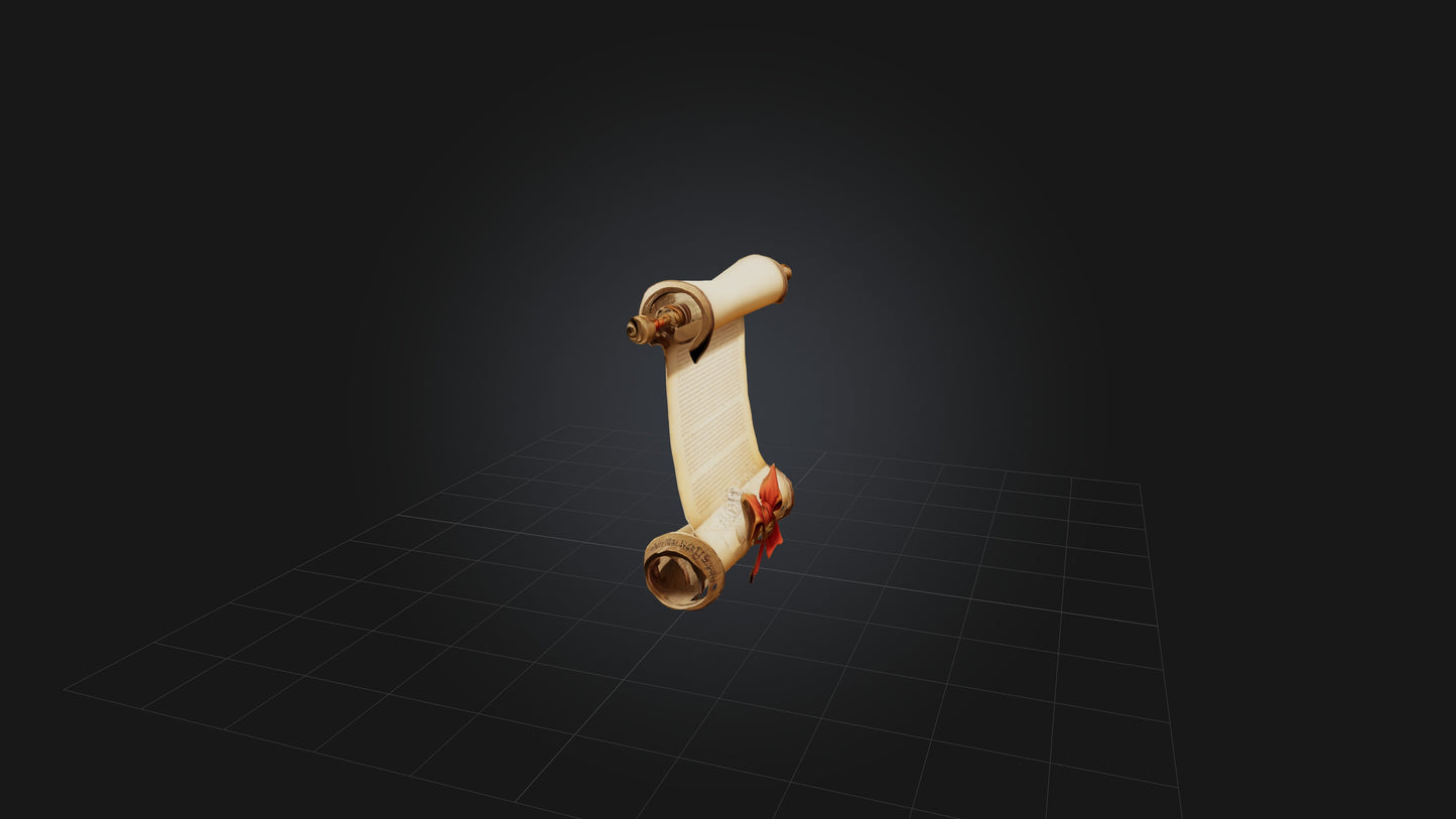 Cartoon Spell Scroll 3D model