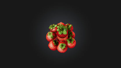 Cartoon Strawberries 3D model