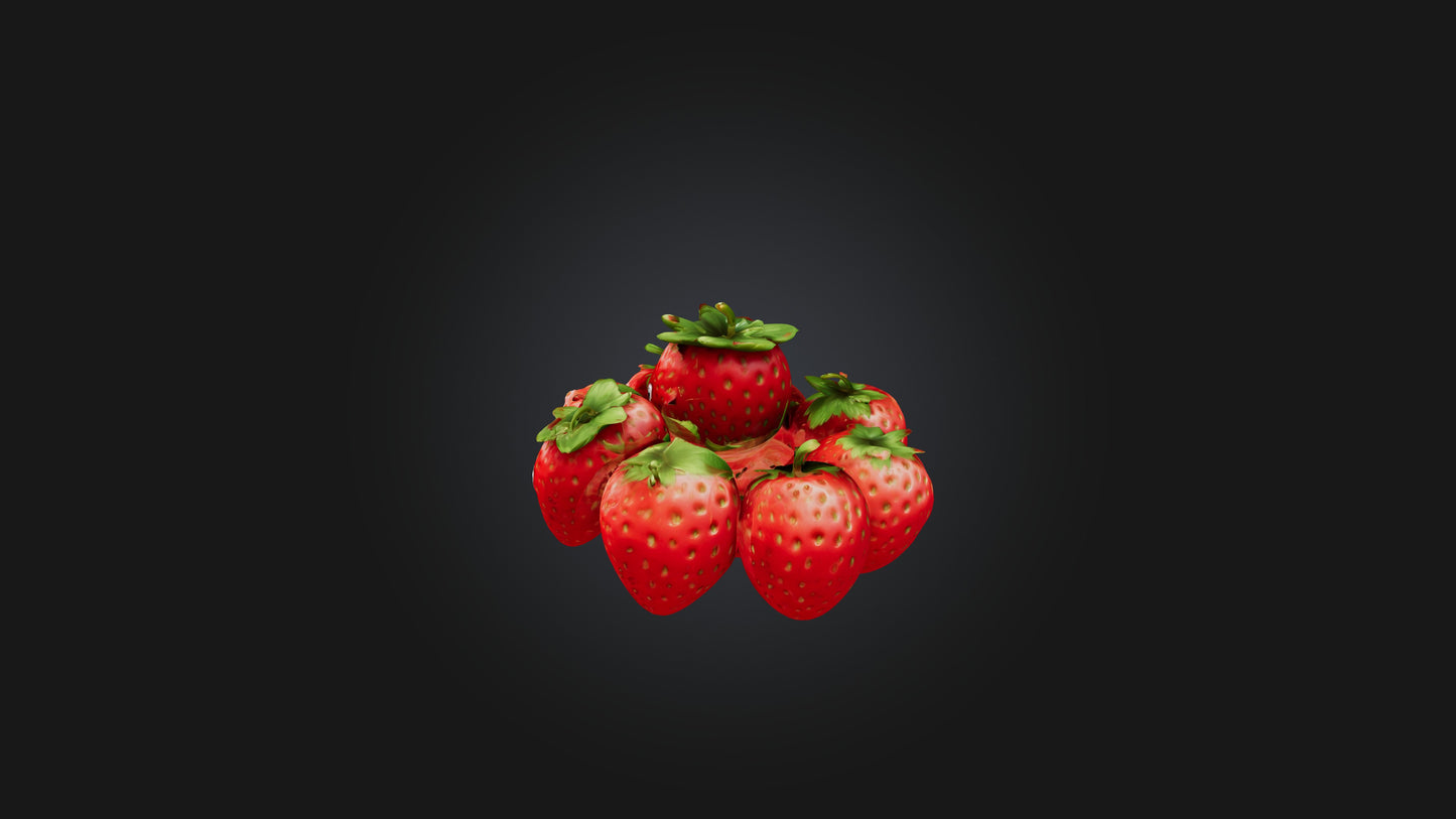 Cartoon Strawberries 3D model
