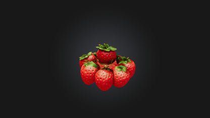 Cartoon Strawberries 3D model