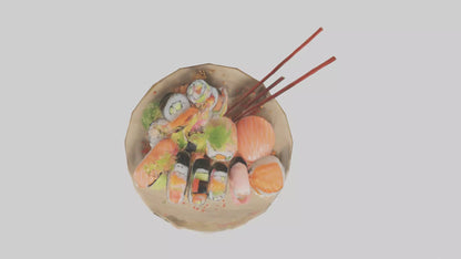 Cartoon Sushi model 3D model