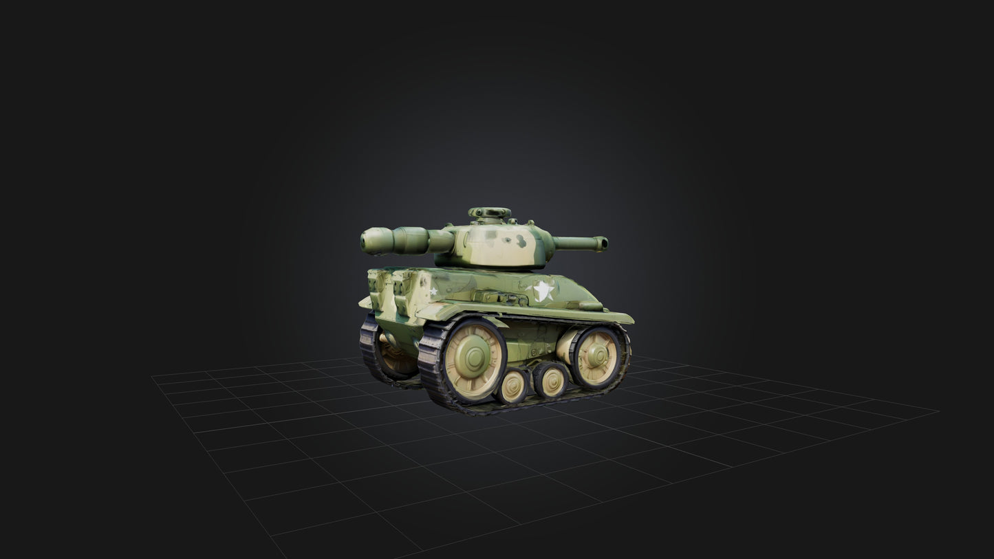 3D model Cartoon Tank VR / AR / low-poly