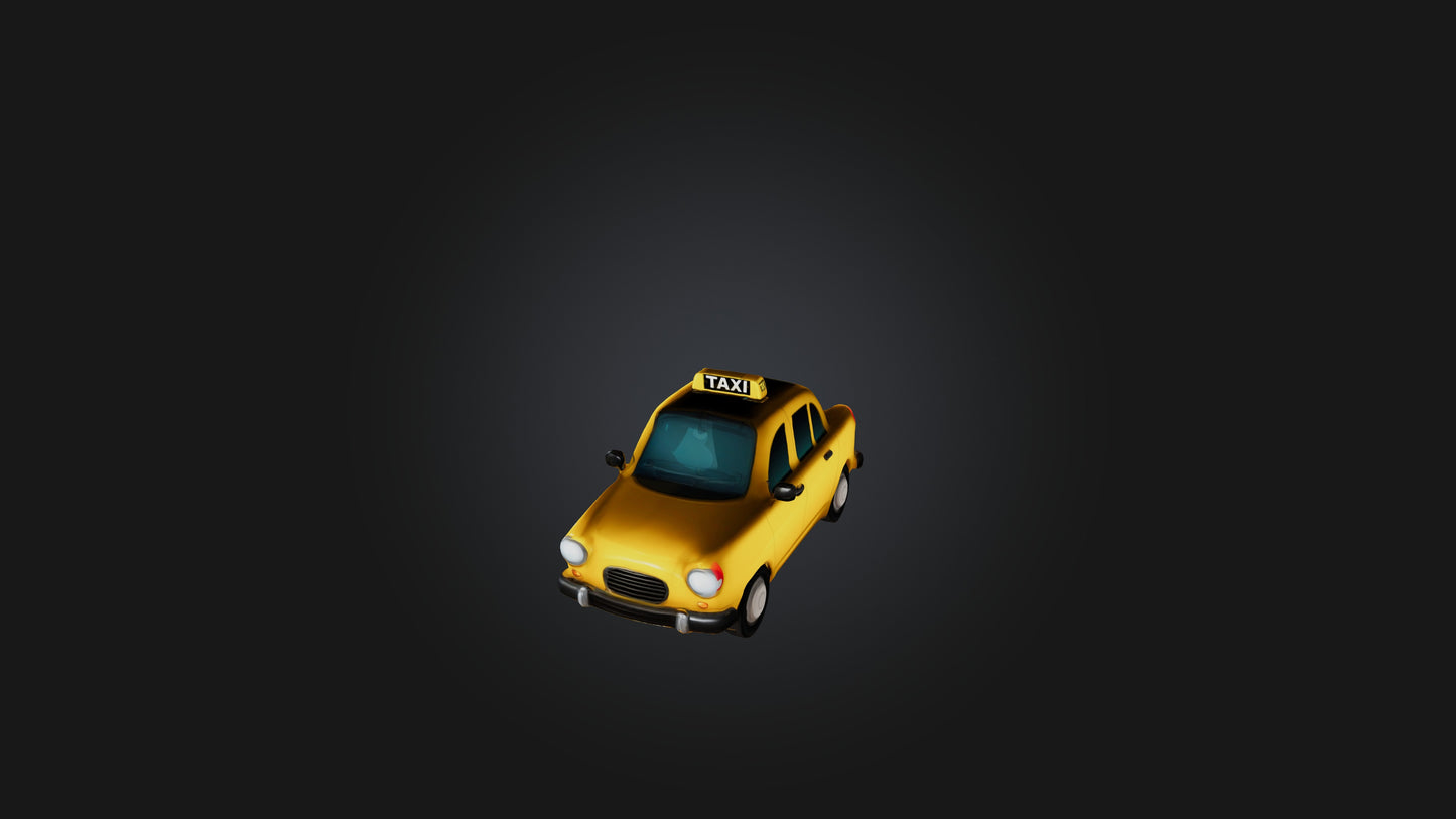 Cartoon Taxi 3D model