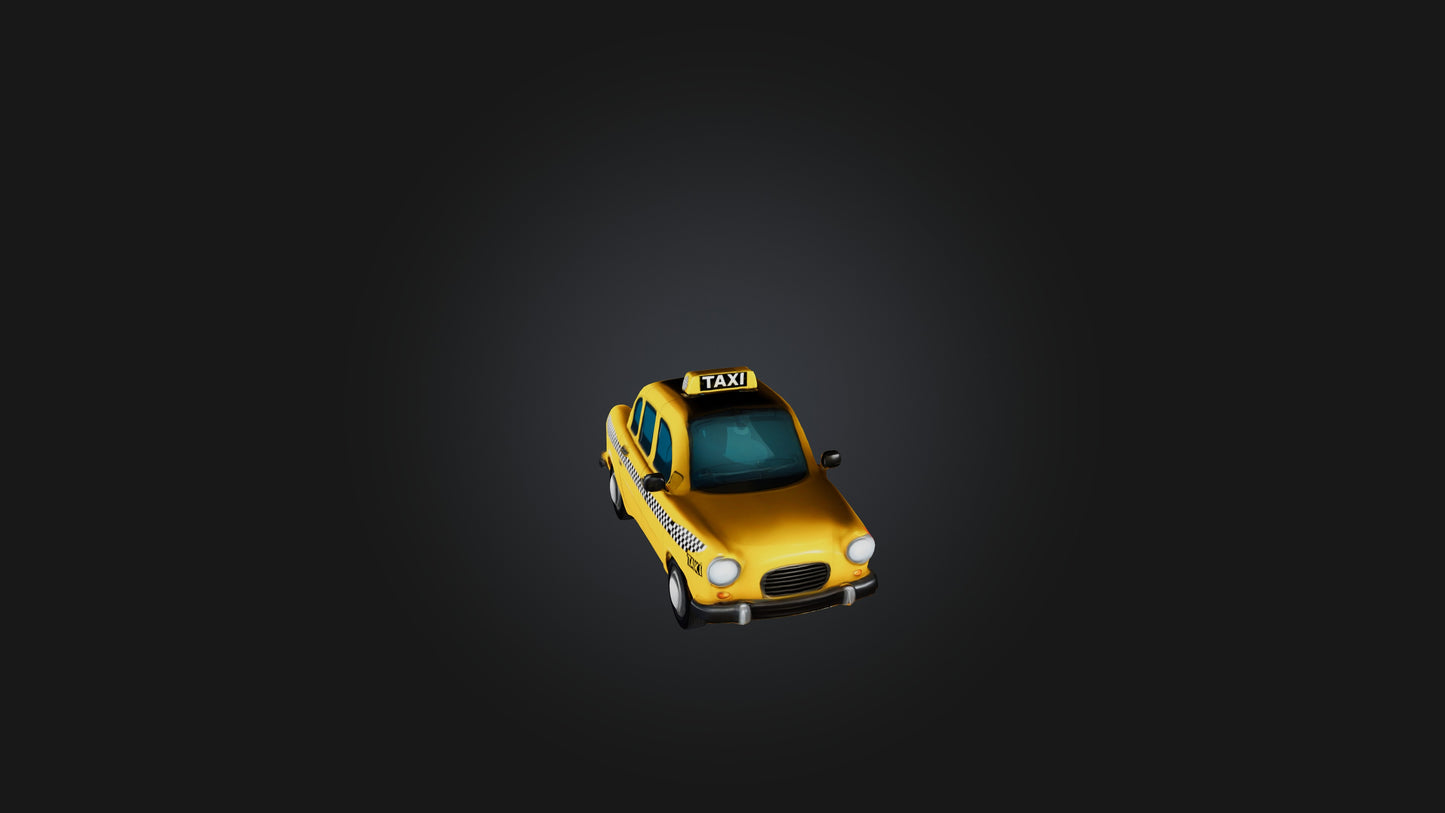 Cartoon Taxi 3D model