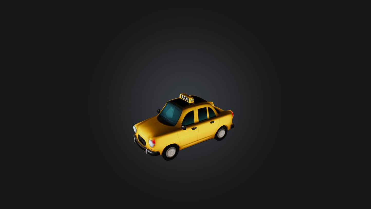 Cartoon Taxi 3D model