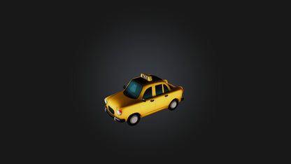 Cartoon Taxi 3D model