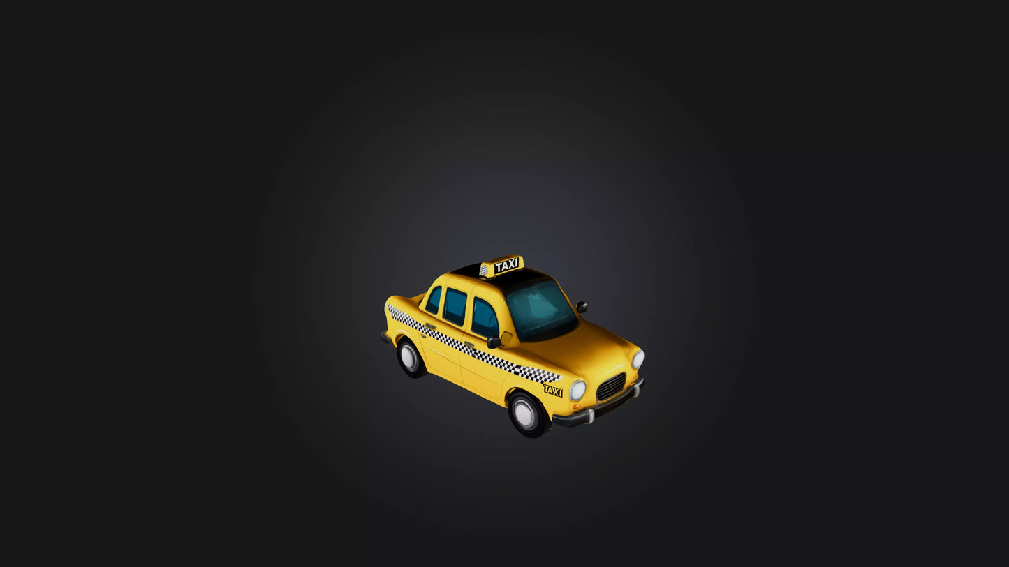 Cartoon Taxi 3D model
