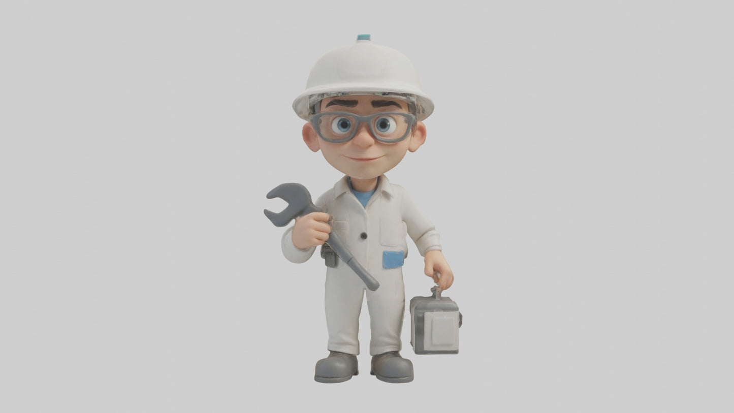 Cartoon Technician model 3D model