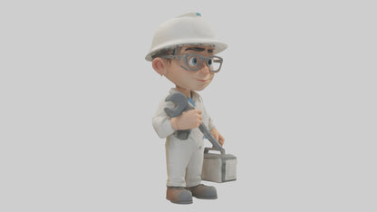 Cartoon Technician model 3D model