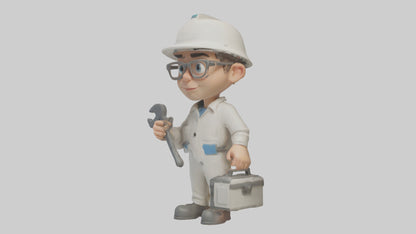 Cartoon Technician model 3D model