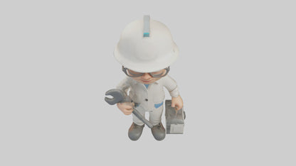Cartoon Technician model 3D model