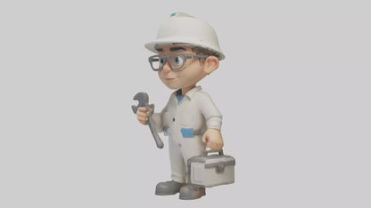 Cartoon Technician model 3D model