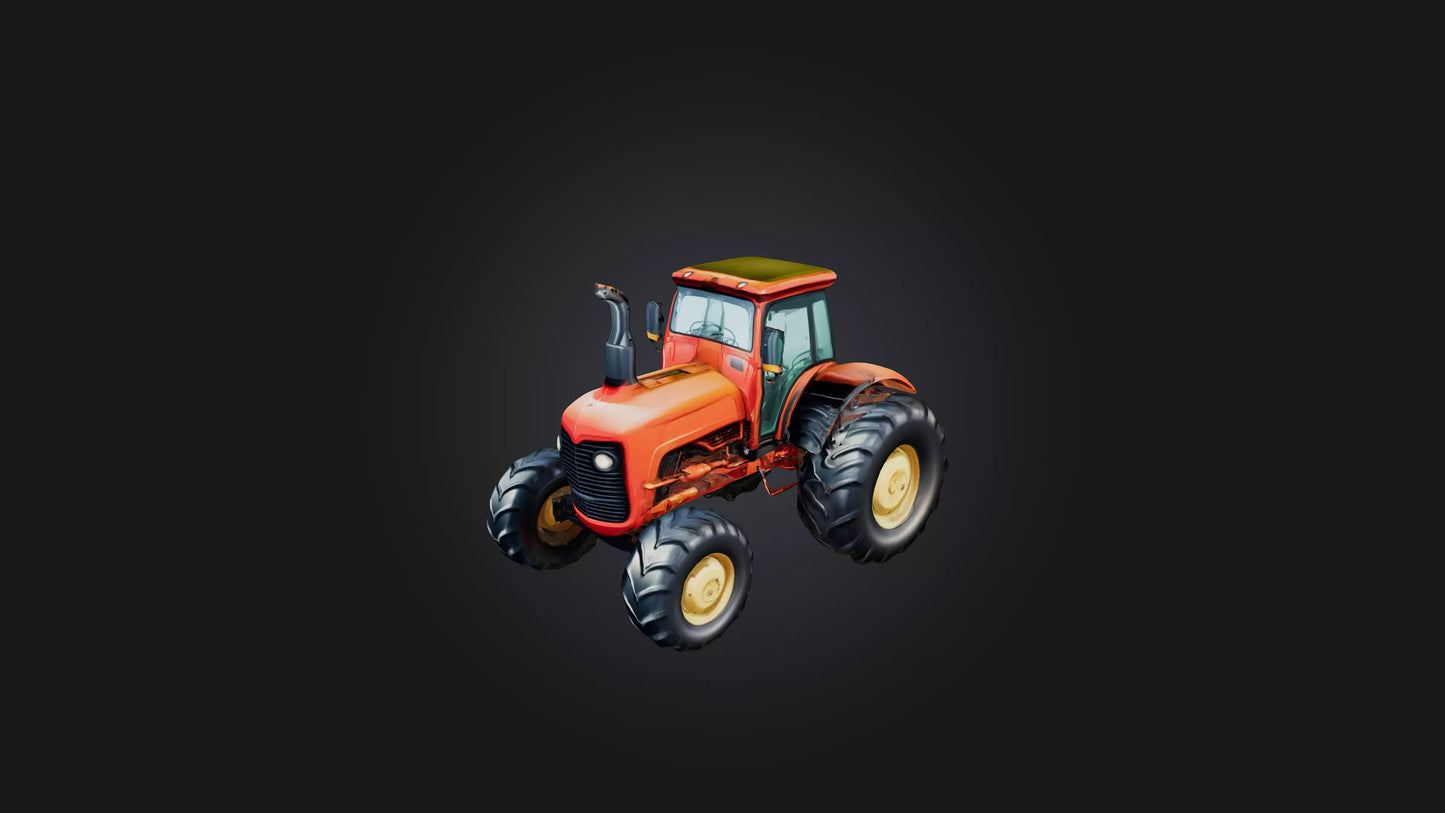 Cartoon Tractor 3D model