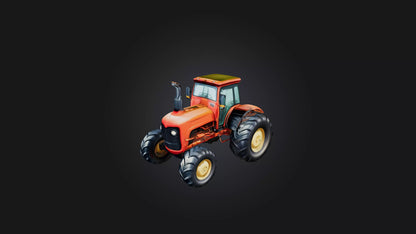 Cartoon Tractor 3D model