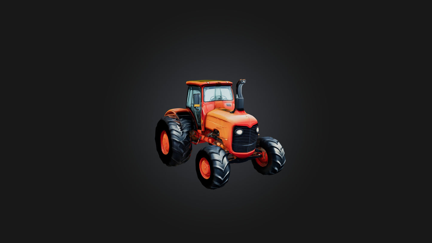 Cartoon Tractor 3D model