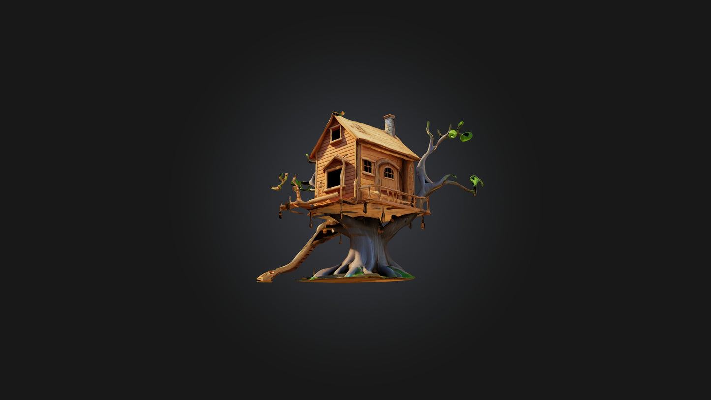 3D model Cartoon Treehouse VR / AR / low-poly