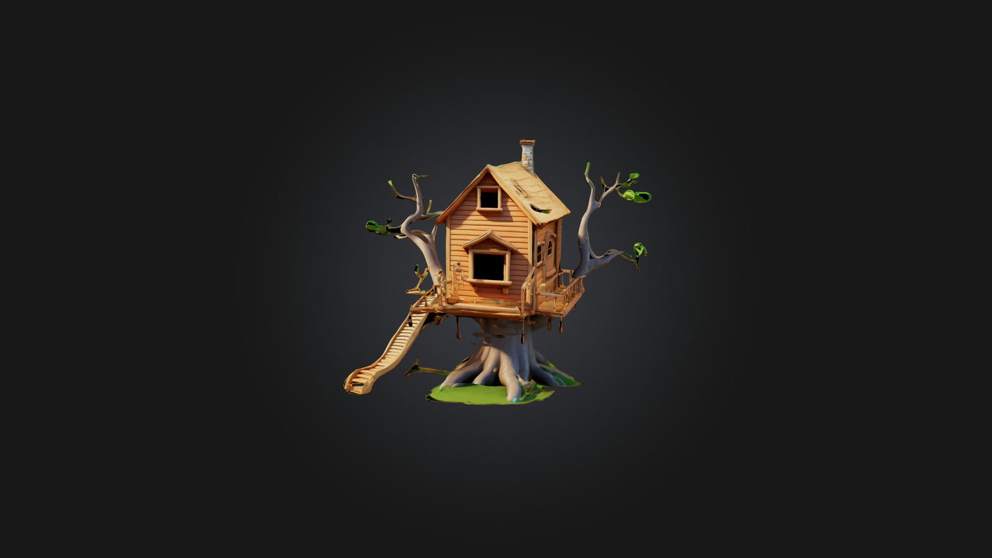 3D model Cartoon Treehouse VR / AR / low-poly