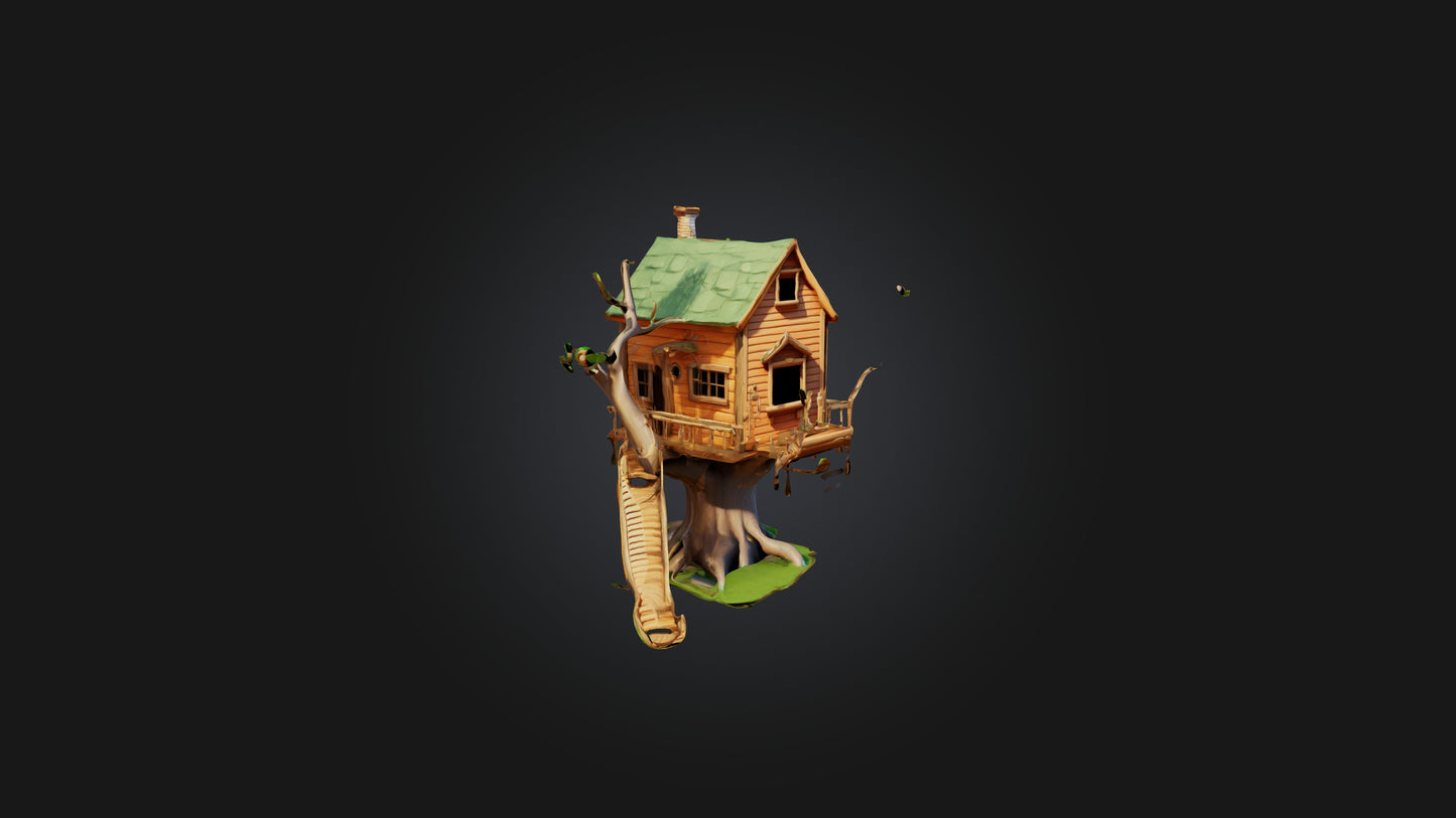 3D model Cartoon Treehouse VR / AR / low-poly