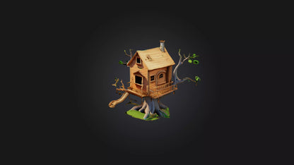 3D model Cartoon Treehouse VR / AR / low-poly
