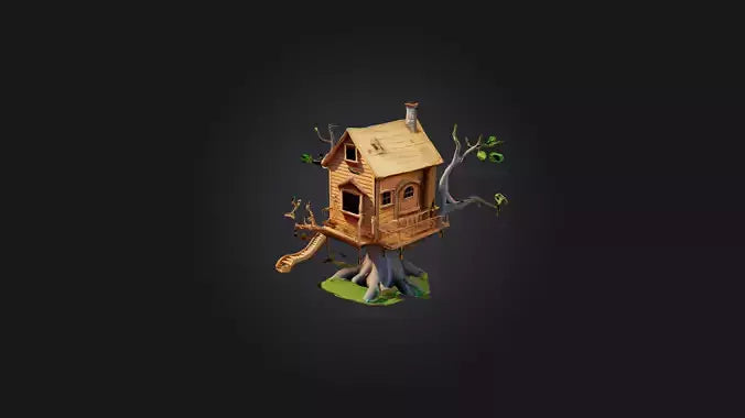 3D model Cartoon Treehouse VR / AR / low-poly