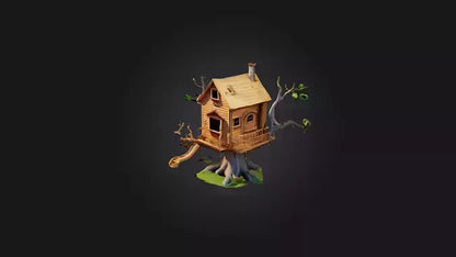 3D model Cartoon Treehouse VR / AR / low-poly