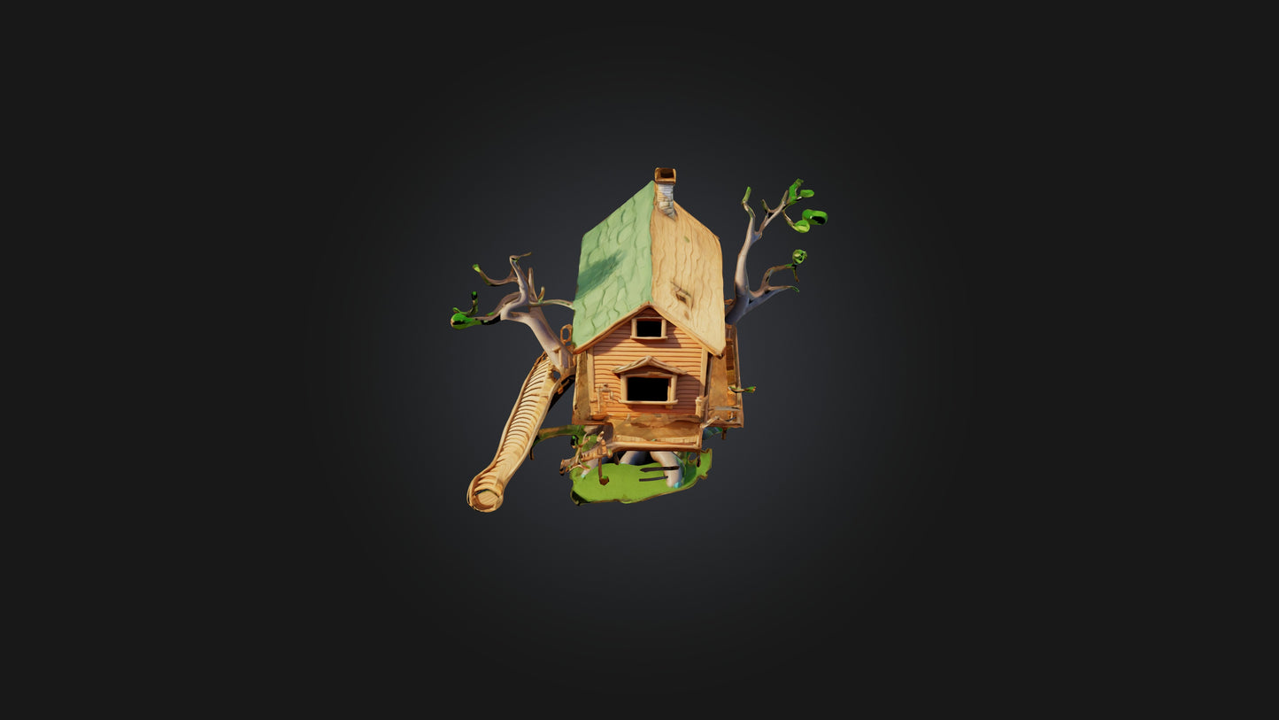 3D model Cartoon Treehouse VR / AR / low-poly