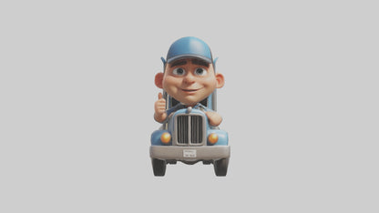 Cartoon Truck Driver model 3D model