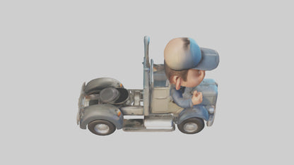 Cartoon Truck Driver model 3D model