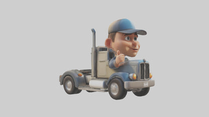 Cartoon Truck Driver model 3D model