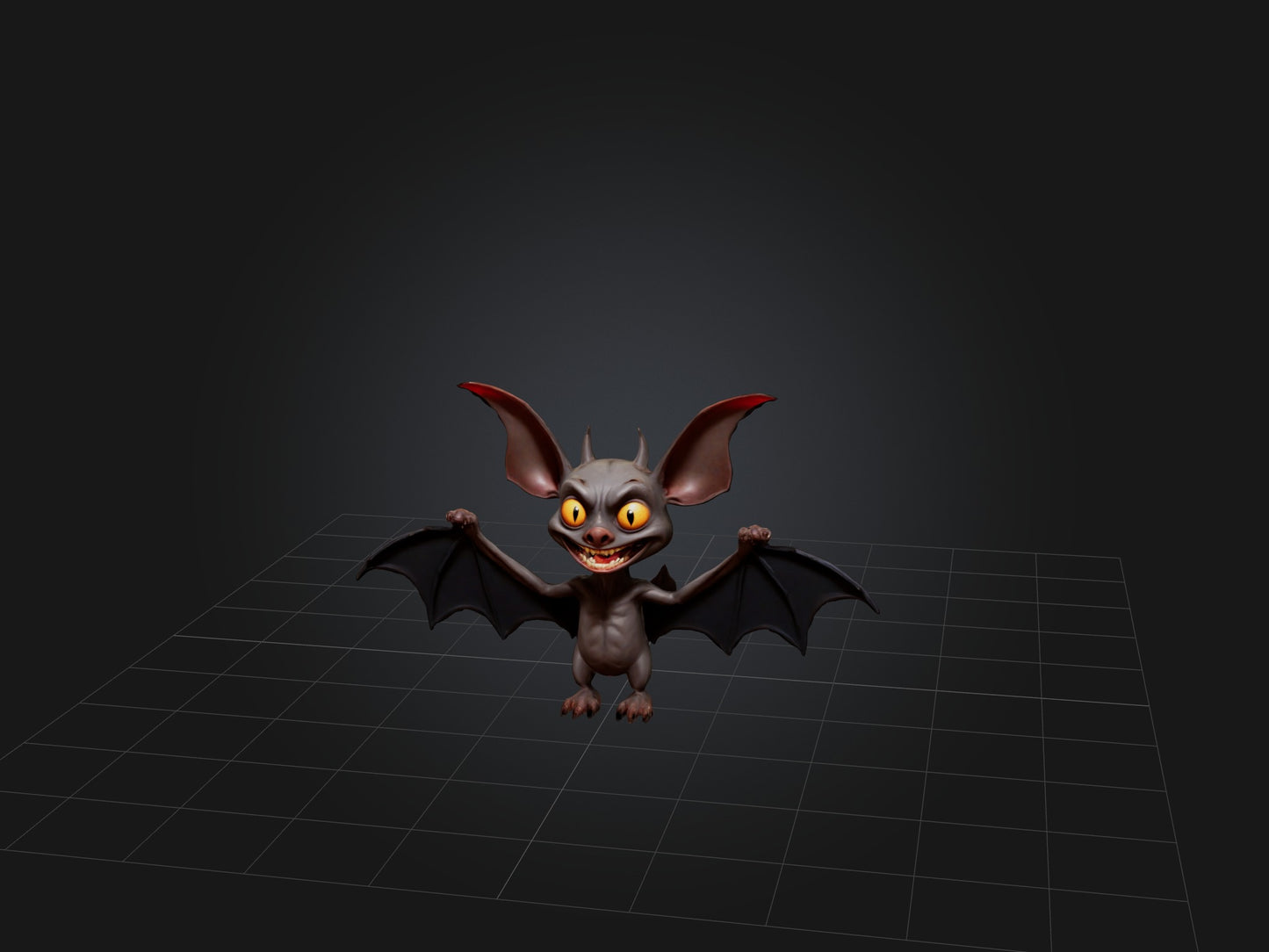 3D model Cartoon Vampire Bat VR / AR / low-poly
