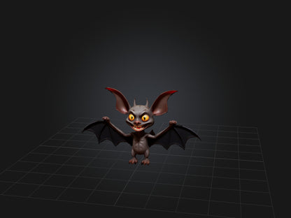 3D model Cartoon Vampire Bat VR / AR / low-poly