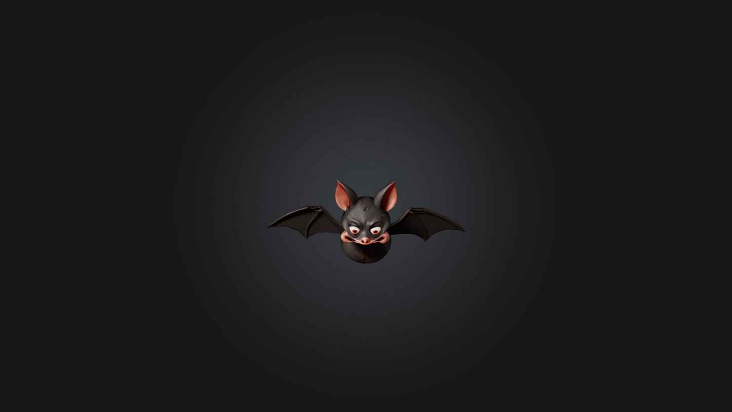 3D model Cartoon Vampire Bat VR / AR / low-poly