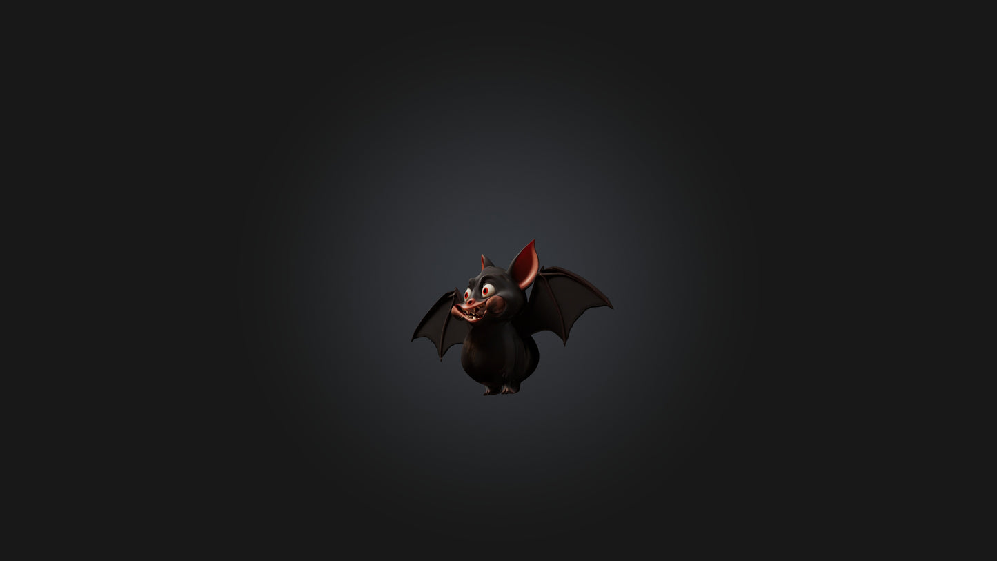3D model Cartoon Vampire Bat VR / AR / low-poly