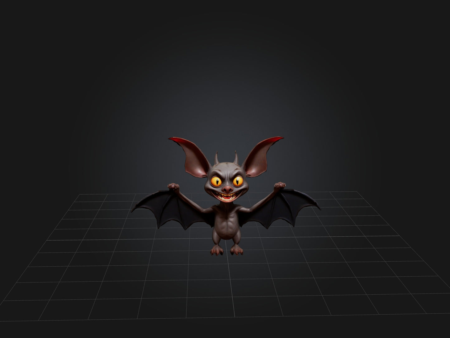 3D model Cartoon Vampire Bat VR / AR / low-poly