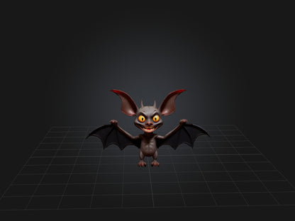 3D model Cartoon Vampire Bat VR / AR / low-poly