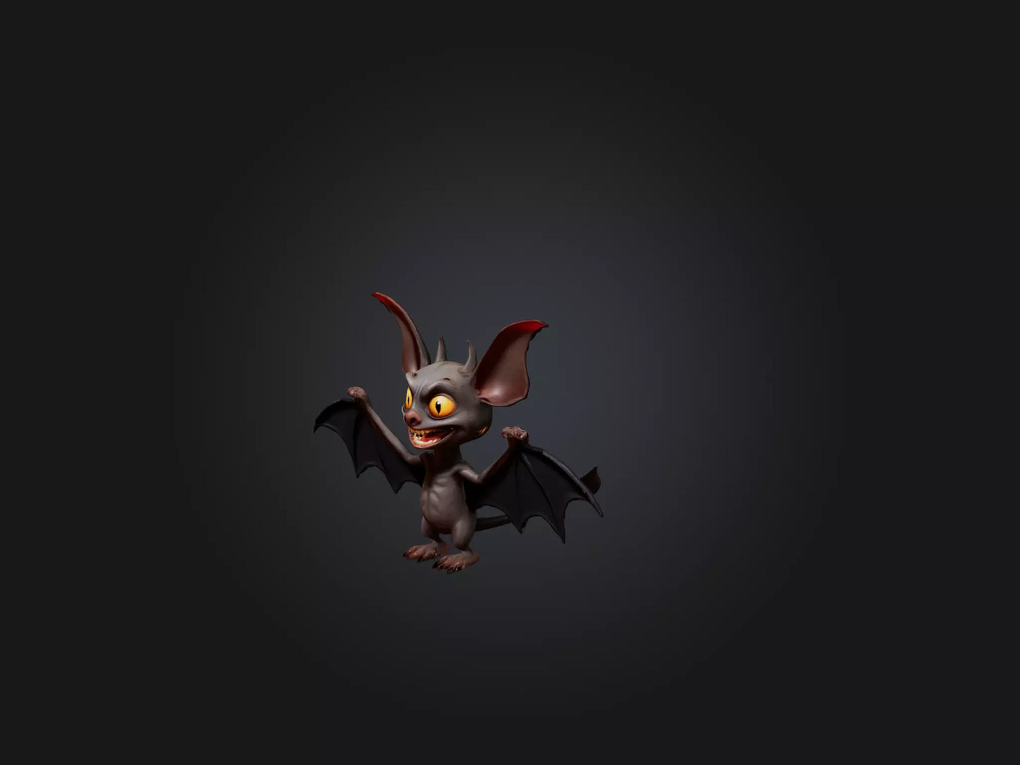 3D model Cartoon Vampire Bat VR / AR / low-poly