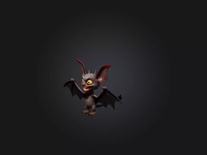 3D model Cartoon Vampire Bat VR / AR / low-poly